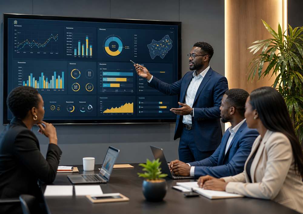 clientship team reviewing management intelligence dashboards
